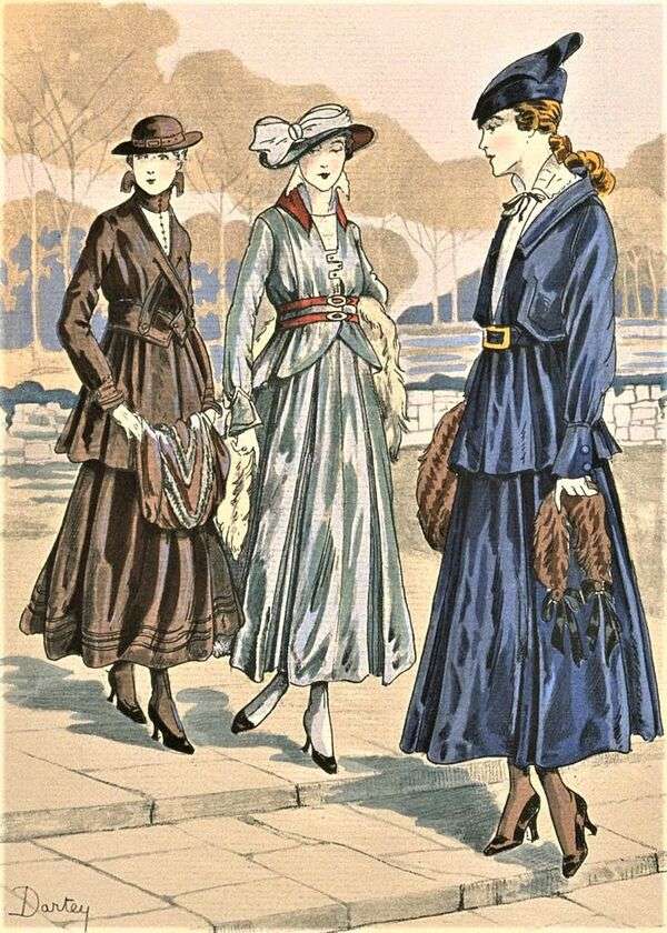 Dames in Parisienne-mode Jaar 1915 (3) legpuzzel online