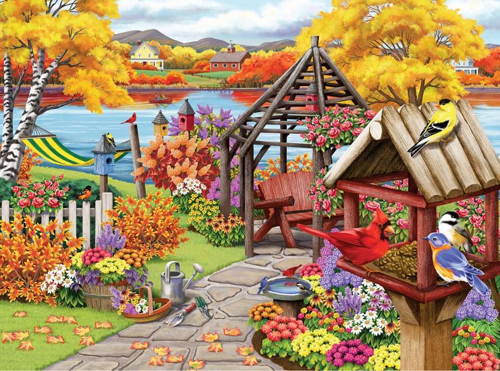 Dorf am See. Online-Puzzle