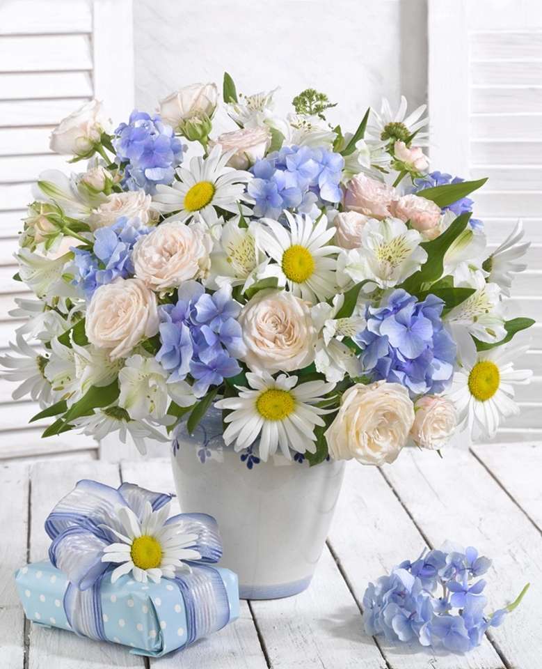 Букет летни цветя - Голям размер онлайн пъзел
