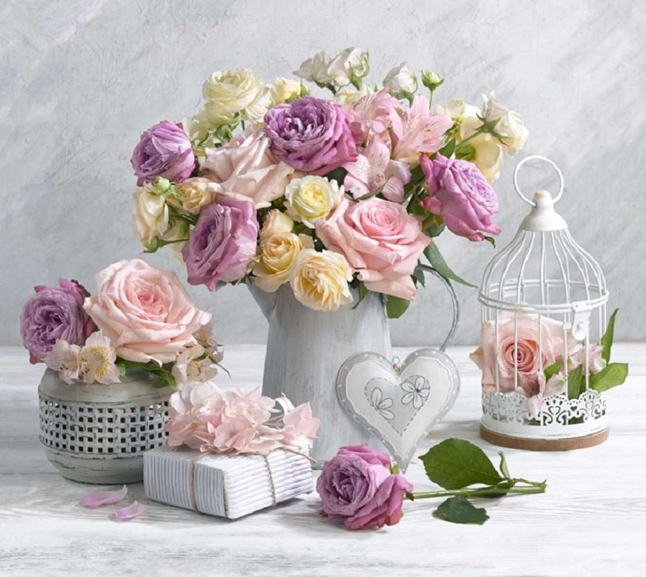 Raffinement d'un bouquet de roses - Grand format puzzle en ligne