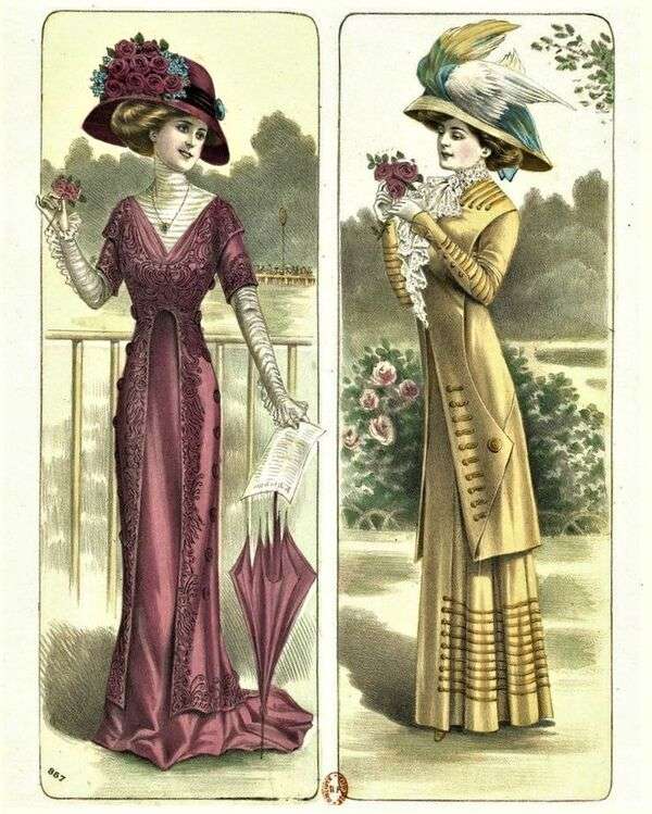Női az év francia divatjában, 1909 (1) kirakós online