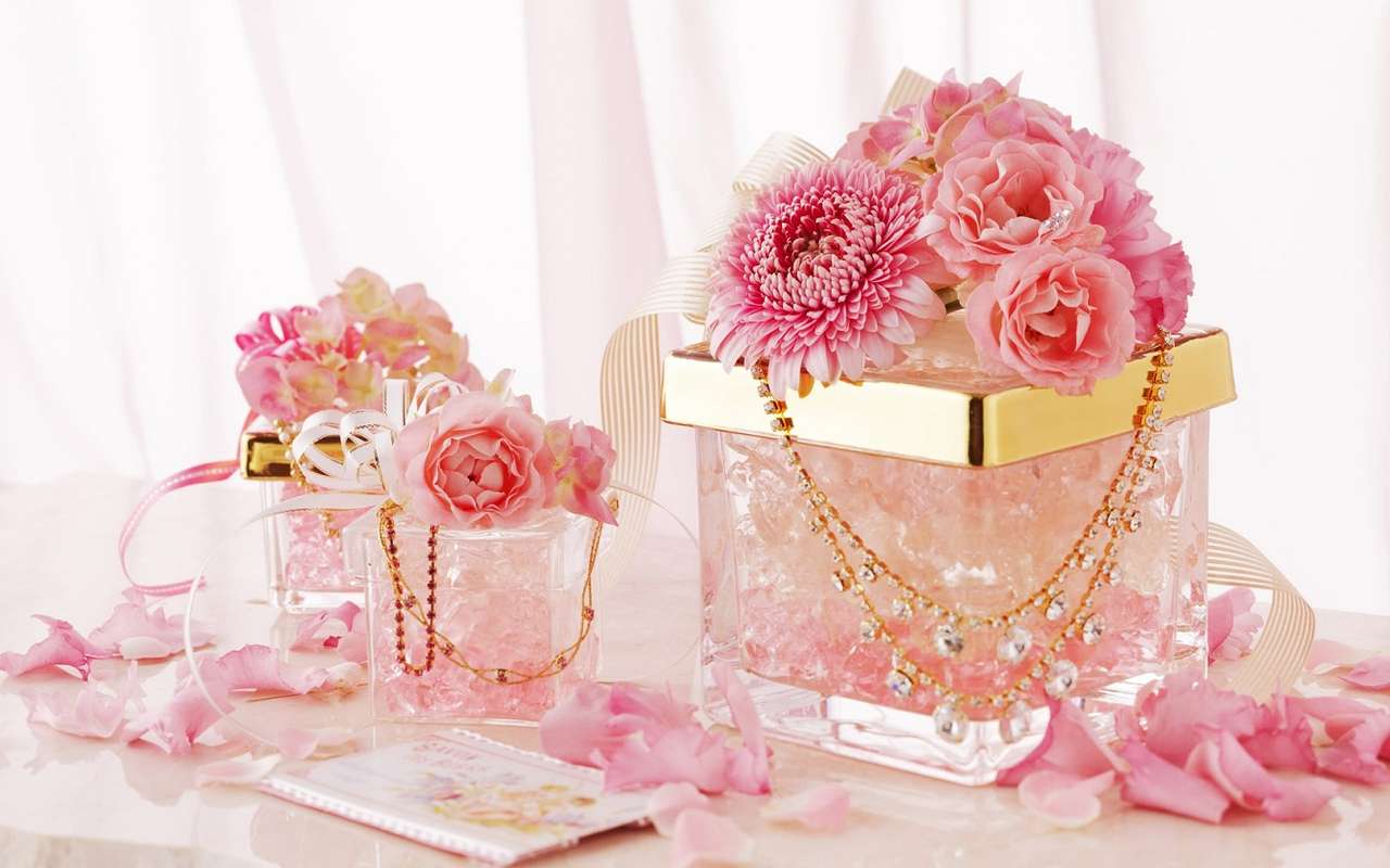 Luxo, glamour e rosas - Grande formato puzzle online