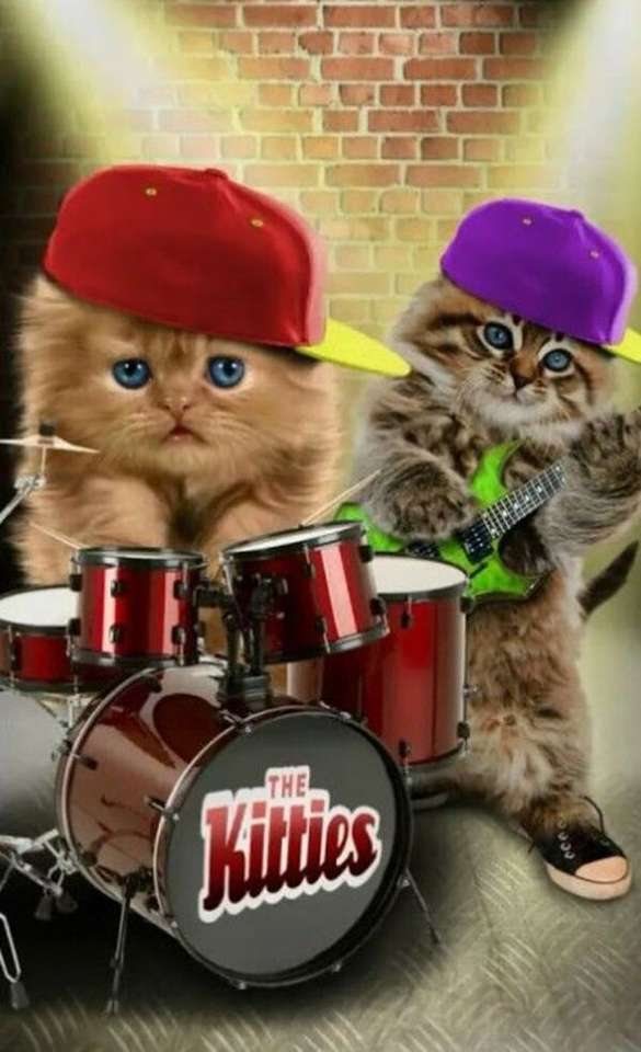 kattungar som spelar musik Pussel online