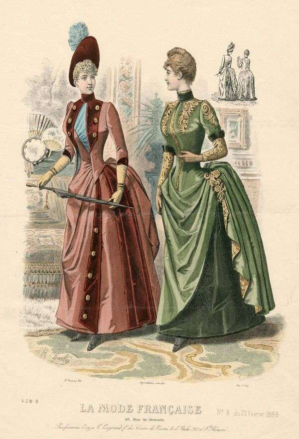 Damer i franskt mode år 1888 (2) pussel på nätet