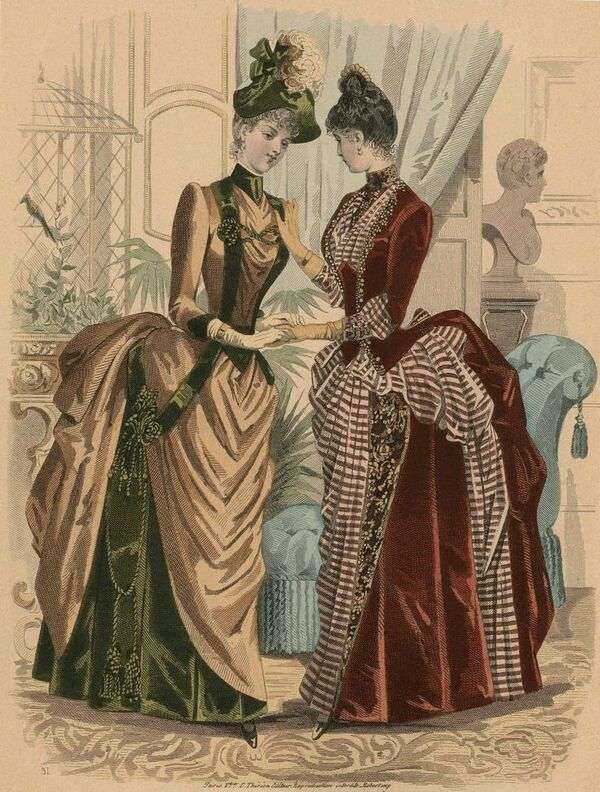Senhoras na moda francesa do ano 1885 (2) quebra-cabeças online