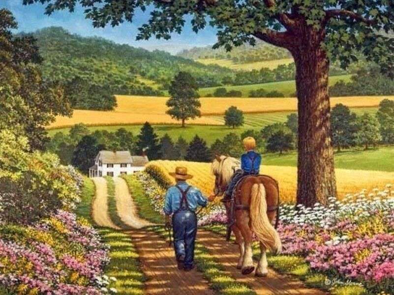 Farmer on his way home jigsaw puzzle online