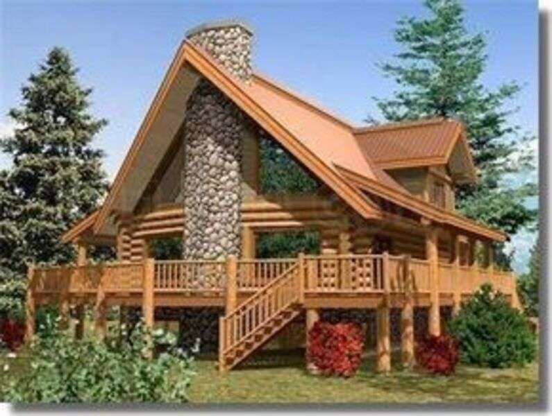 Pinorte wooden chalet type house #78 online puzzle