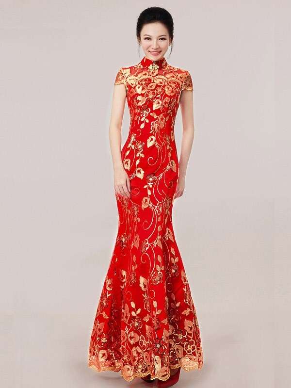 Dame im chinesischen Qipao-Hochzeitskleid #1 Puzzlespiel online