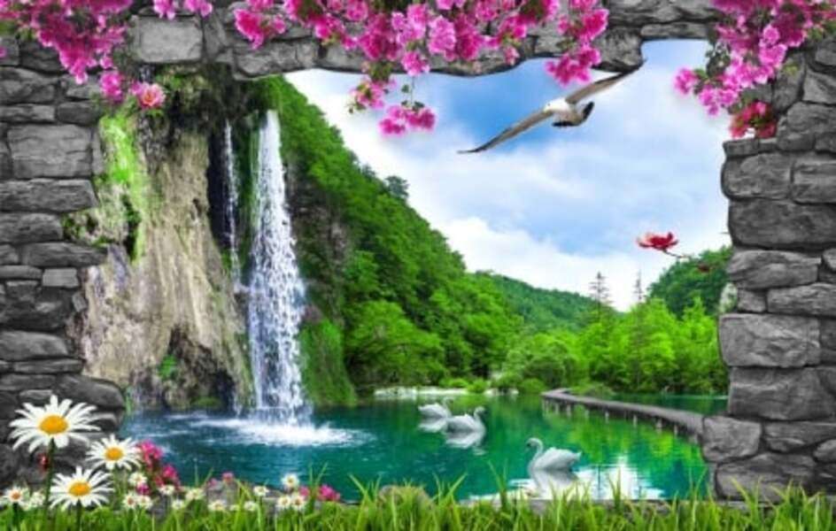 Bela vista da queda da cachoeira # 20 puzzle online