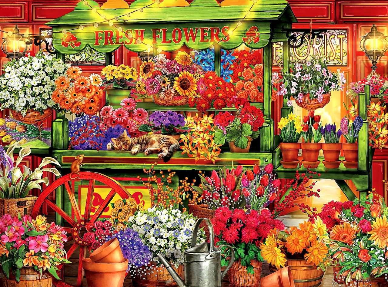 Цветочный магазин. онлайн-пазл