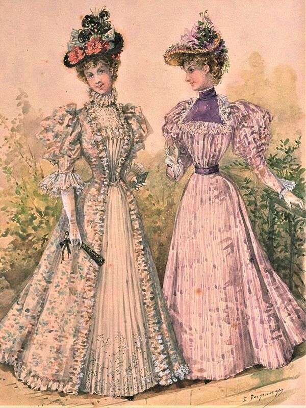 Årets damer i illustrerande mode 1896 (2) Pussel online
