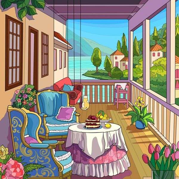 Belle terrasse d'une maison #3 puzzle en ligne