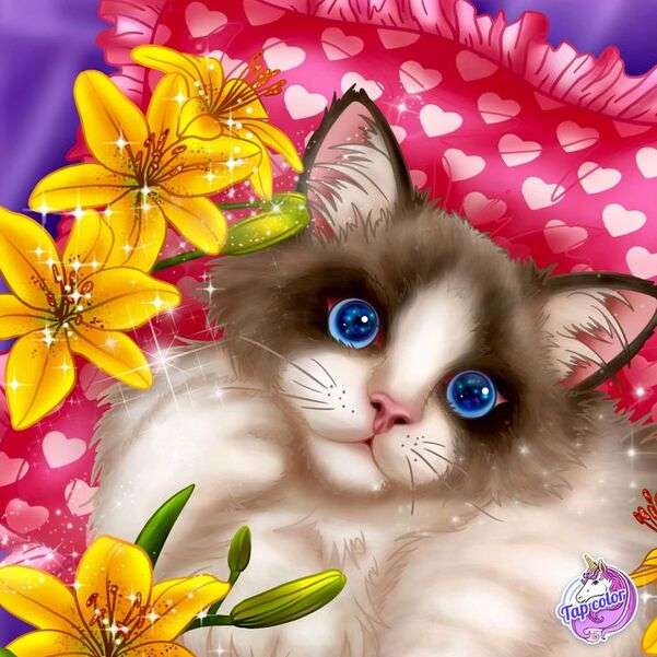 Beau chaton aux yeux bleus puzzle en ligne