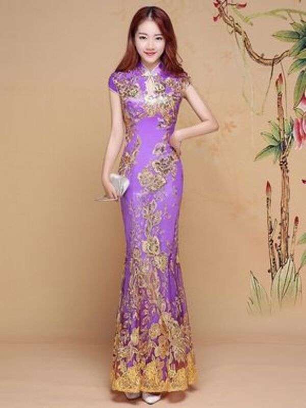 Дама в китайска модна рокля Cheongsam #9 онлайн пъзел