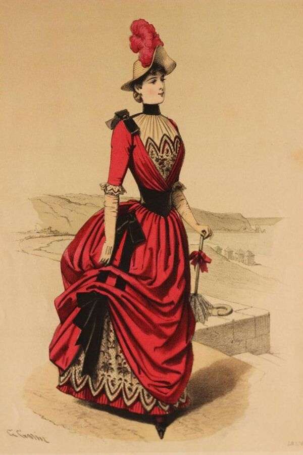 Dam med franskt mode år 1880 (3) Pussel online