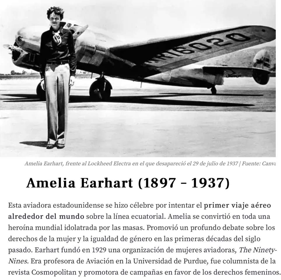 Amelia Earhart online puzzle
