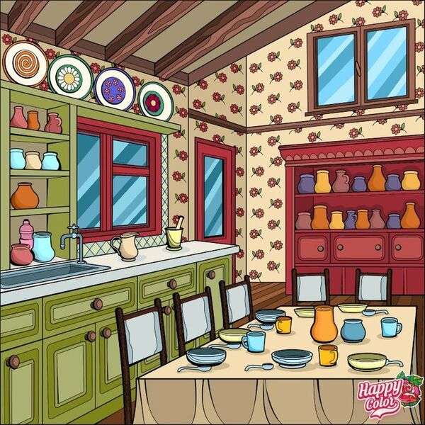 Ampia sala da pranzo - Cucina di una casa #6 puzzle online