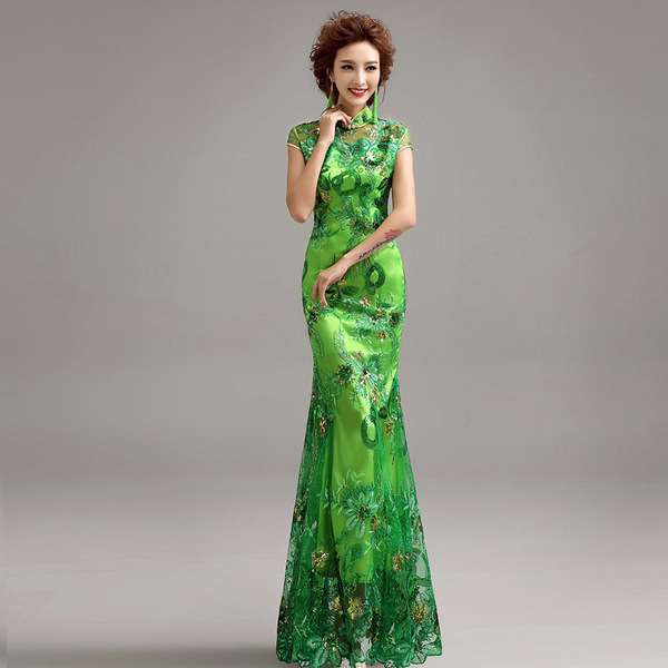 Дама в сватбена рокля Китайска мода Cheongsam #13 онлайн пъзел