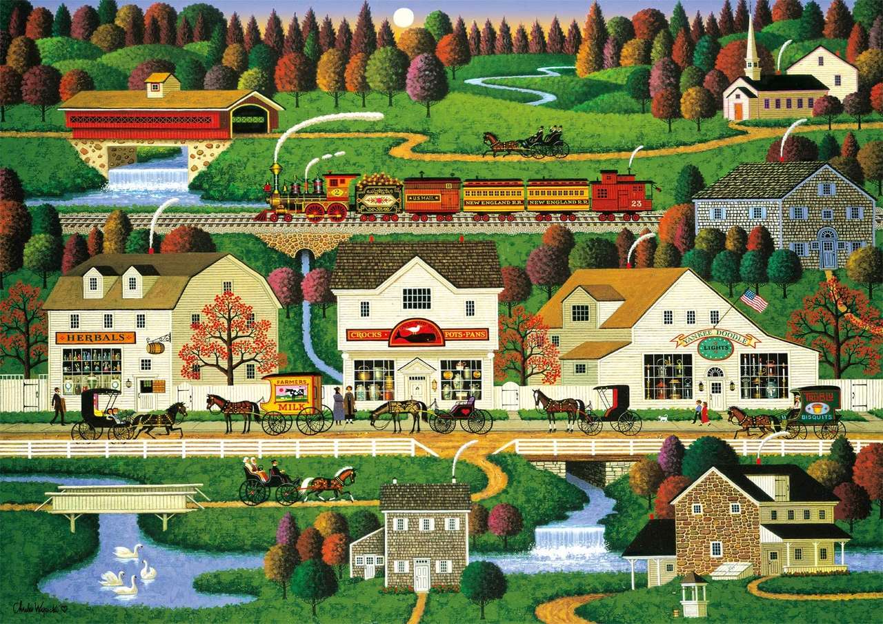 Un village américain puzzle en ligne