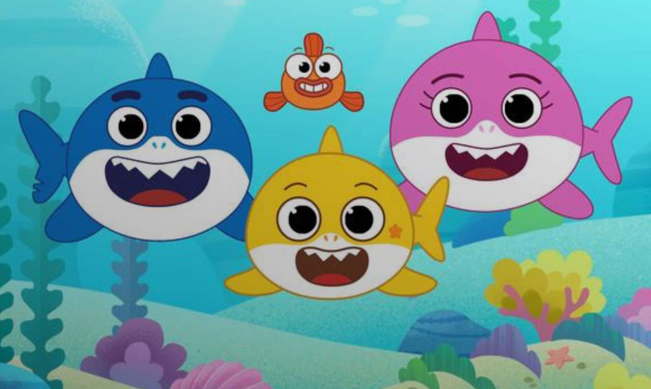 Baby Shark családja és egy barátja online puzzle