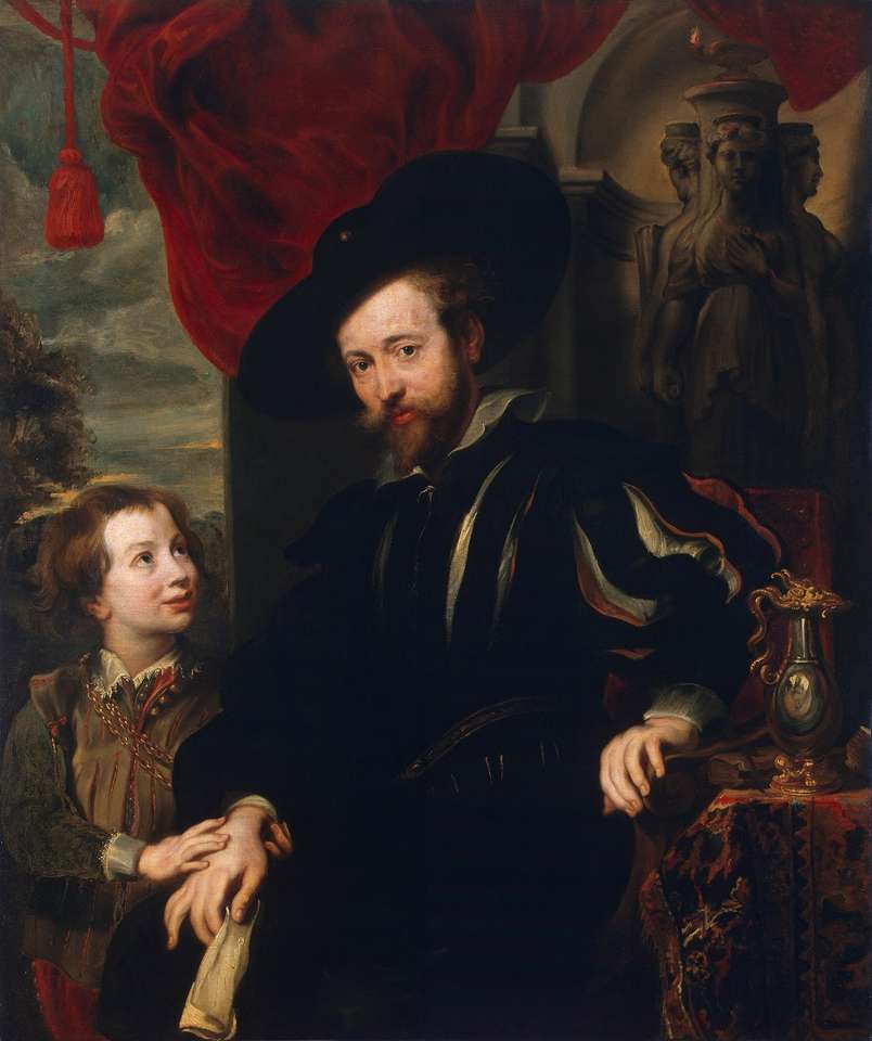 P.P. Rubens Porträtt av konstnären med sin son Pussel online