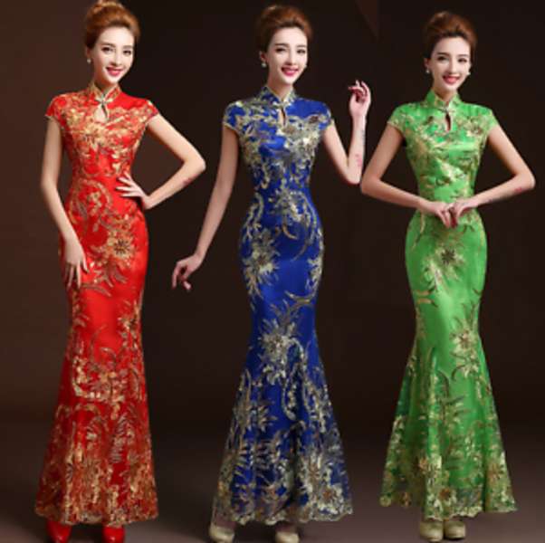 Γυναίκες με κινέζικα φορέματα μόδας Cheongsam #14 online παζλ