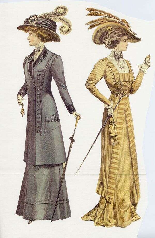 Damas con moda Francesa Año 1907 (1) rompecabezas en línea