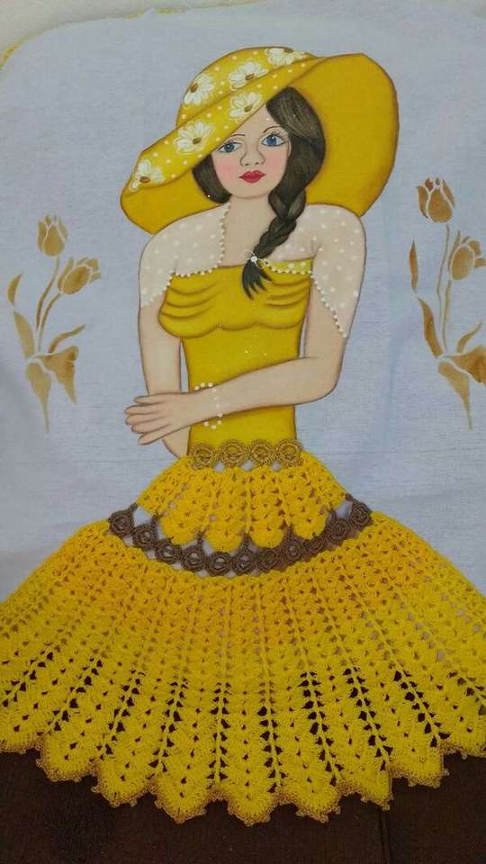 Diva meisje gele jurk online puzzel