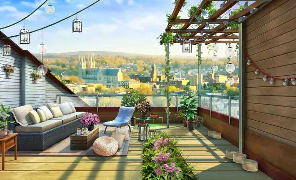 Vacker terrass i ett hus #4 pussel på nätet