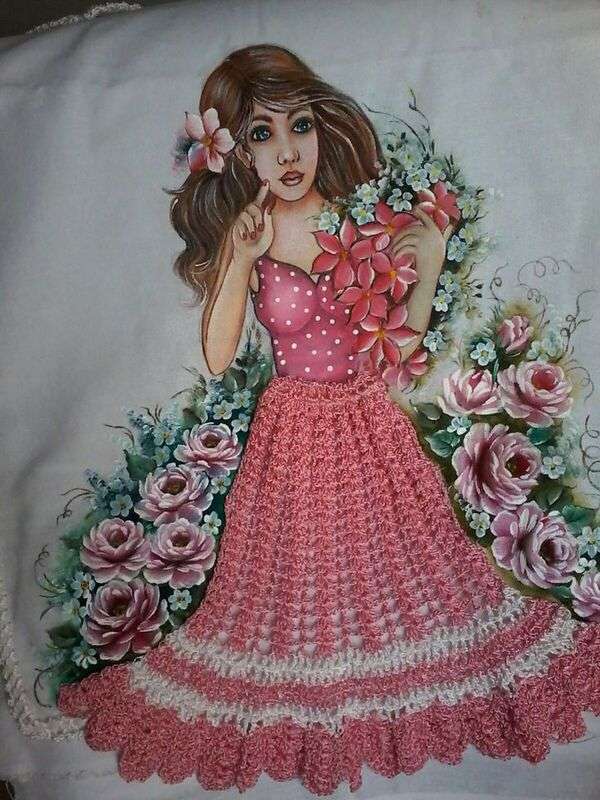 Розова плетена фуста на Diva Girl онлайн пъзел