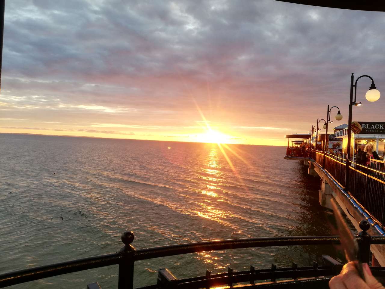 Paisaje del muelle, puesta de sol rompecabezas en línea