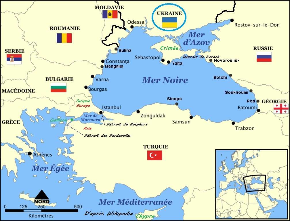 Carte de la Mer Noire - Guerre Ukraine-Russie puzzle en ligne