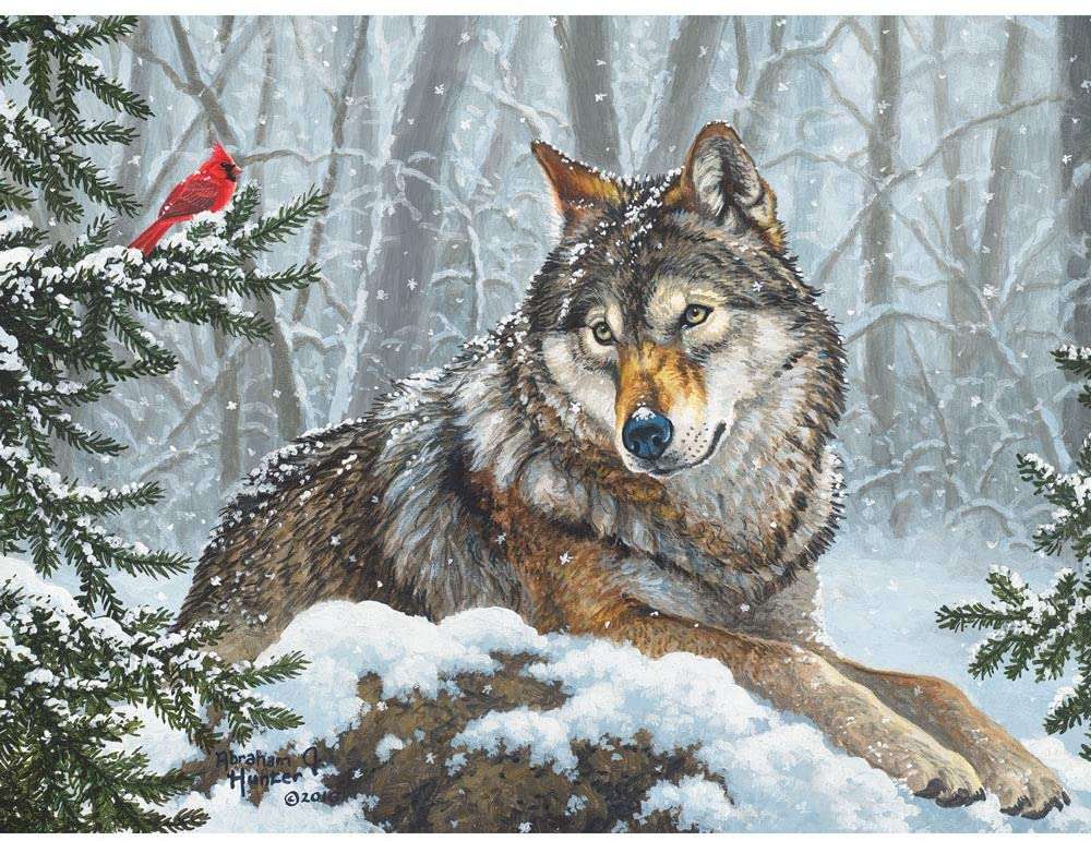 雪の中のオオカミ オンラインパズル