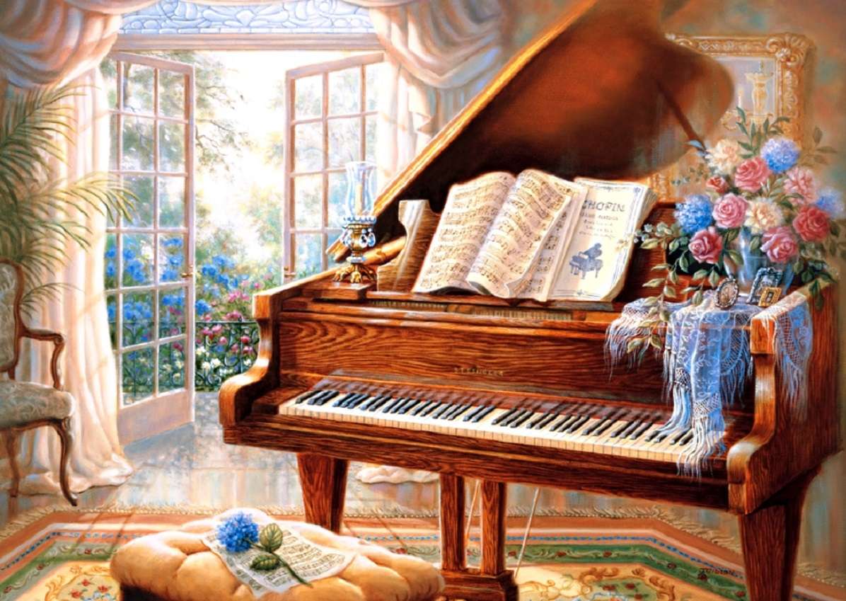 Chopin Sonata en Symphony of Birds online puzzel