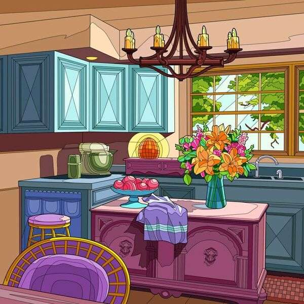 Schöne Küche eines Hauses Nr. 18 Online-Puzzle