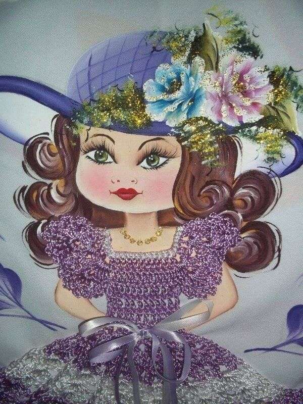 Diva girl purple dress jigsaw puzzle online