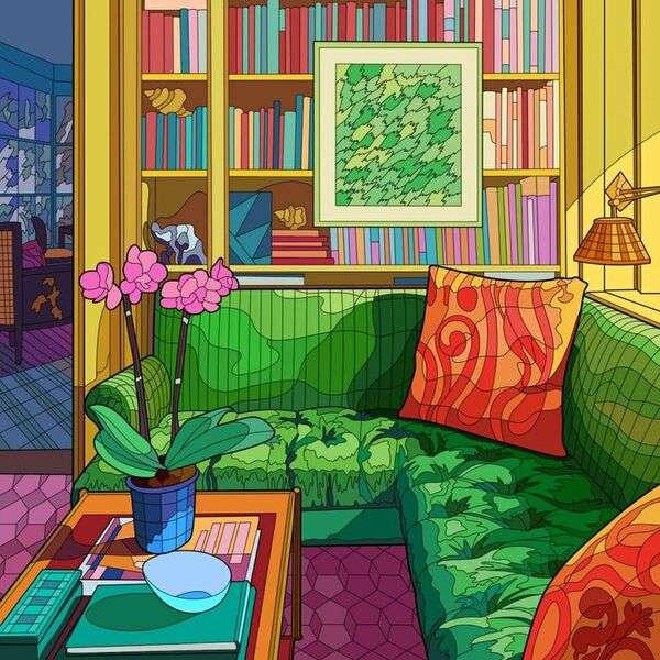 Pohodlný obývací pokoj domu #23 online puzzle