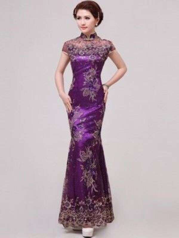 Леди в китайском модном платье Cheongsam # 21 онлайн-пазл