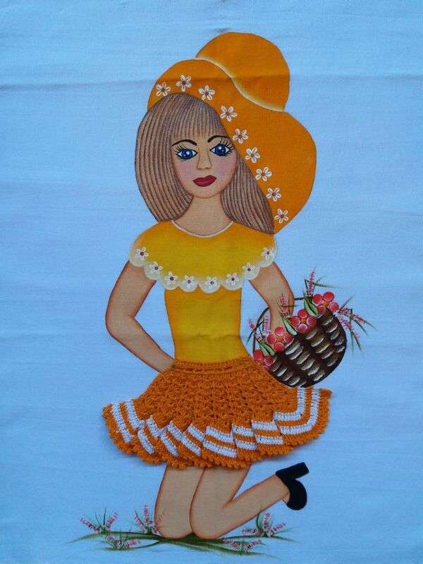 Diva flicka orange hatt Pussel online