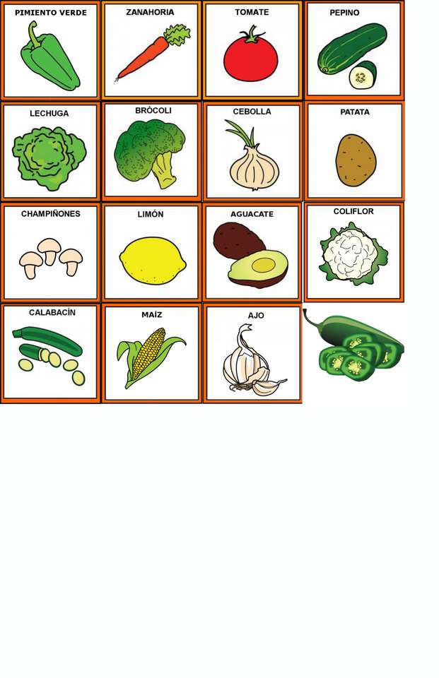 zöldségek online puzzle