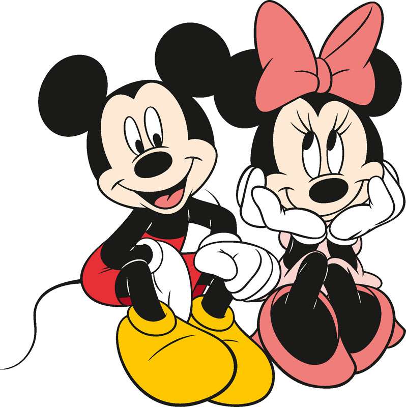 Mickey Mouse con una niña rompecabezas en línea