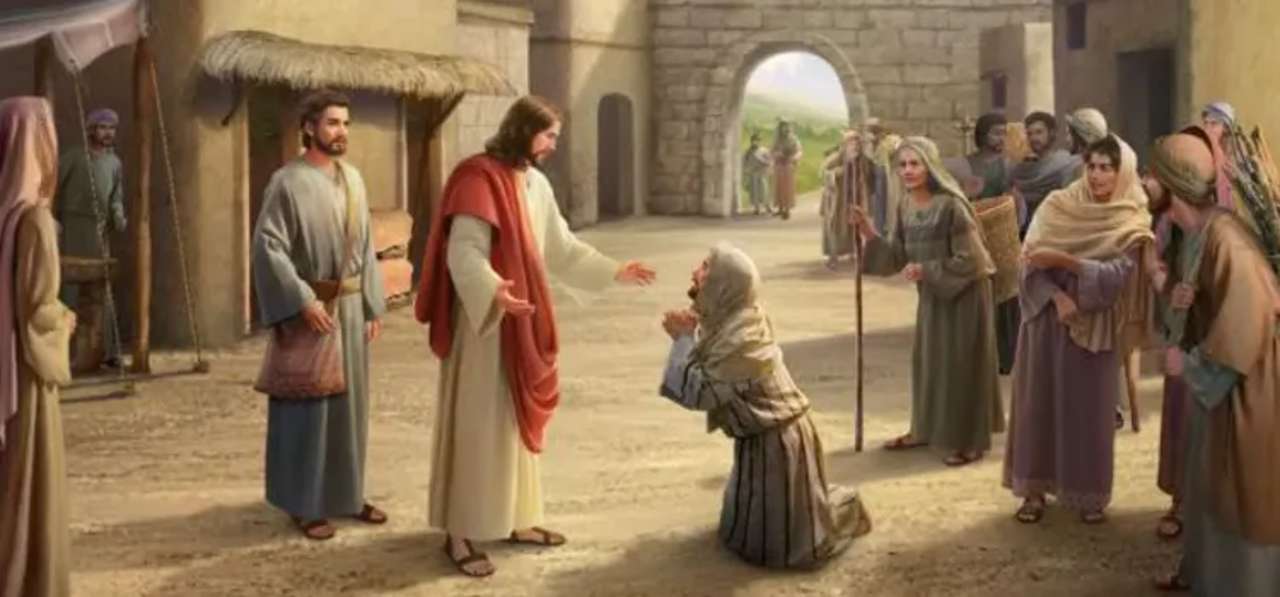 Иисус исцеляет прокаженного — отрывок из Библии пазл онлайн