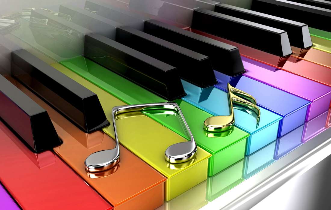 note musicali sui tasti del pianoforte puzzle online