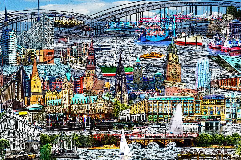 Orașul hanseatic Hamburg jigsaw puzzle online