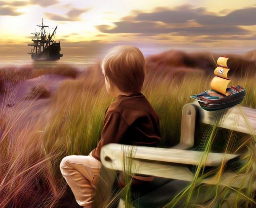 kind kijken naar een boot online puzzel