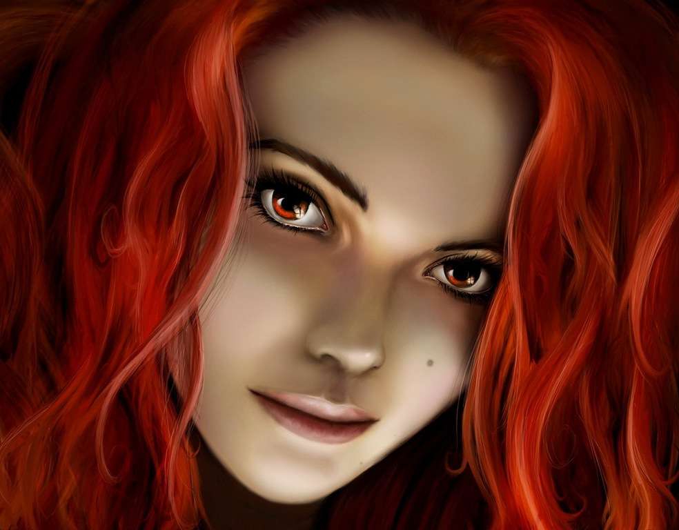 gyönyörű vörös hajú lány online puzzle