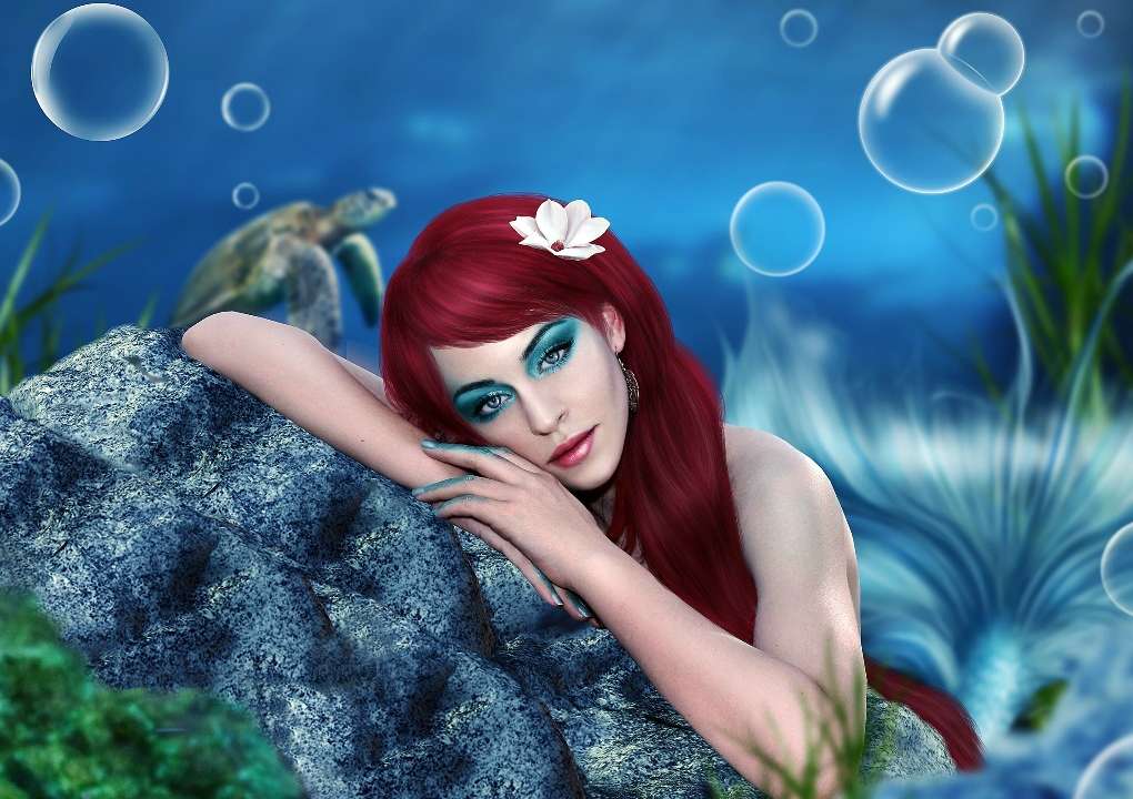 hermosa sirena en el mar rompecabezas en línea