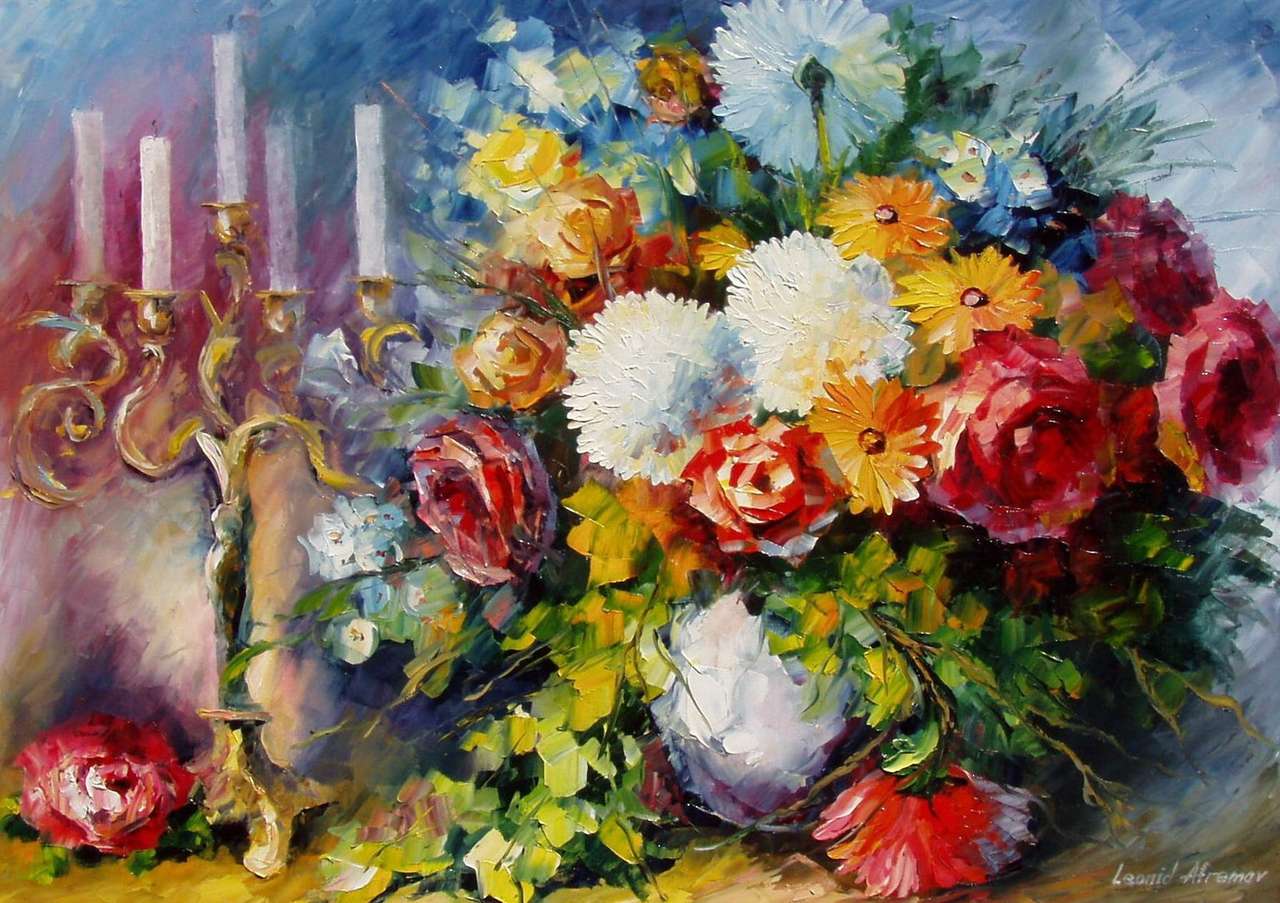 Váza s květinami skládačky online