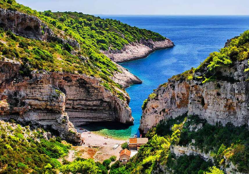 Пляж Стинива в Хорватии №2 онлайн-пазл