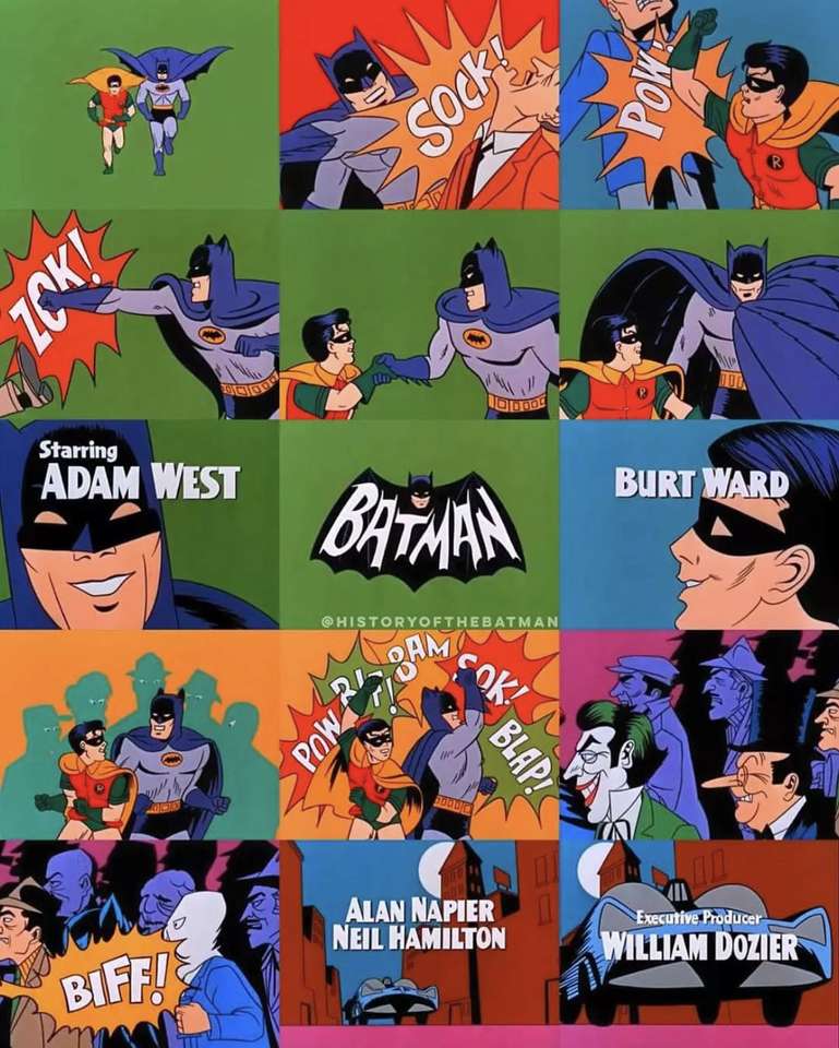 Бэтмен 1966 - Титры онлайн-пазл